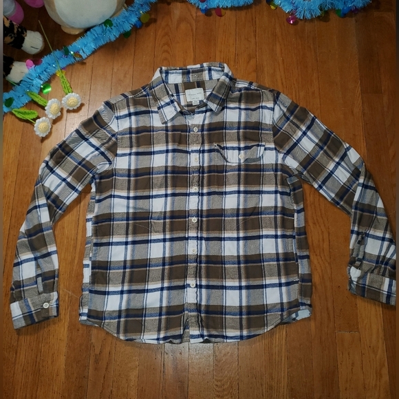 American Eagle Outfitters Other - American Eagle Outfitters Blue and Brown Flannel Shirt